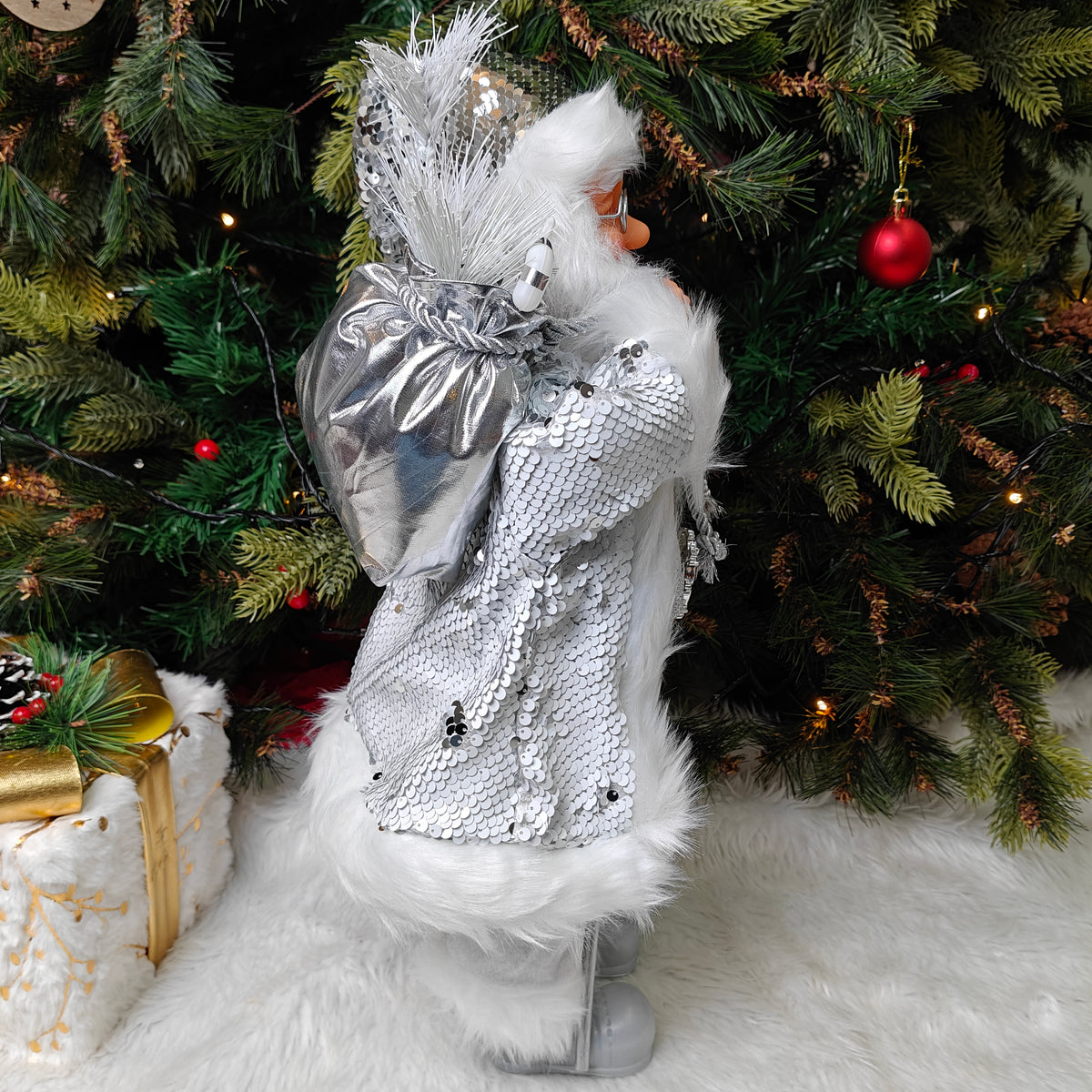 25" Silver Frost Santa