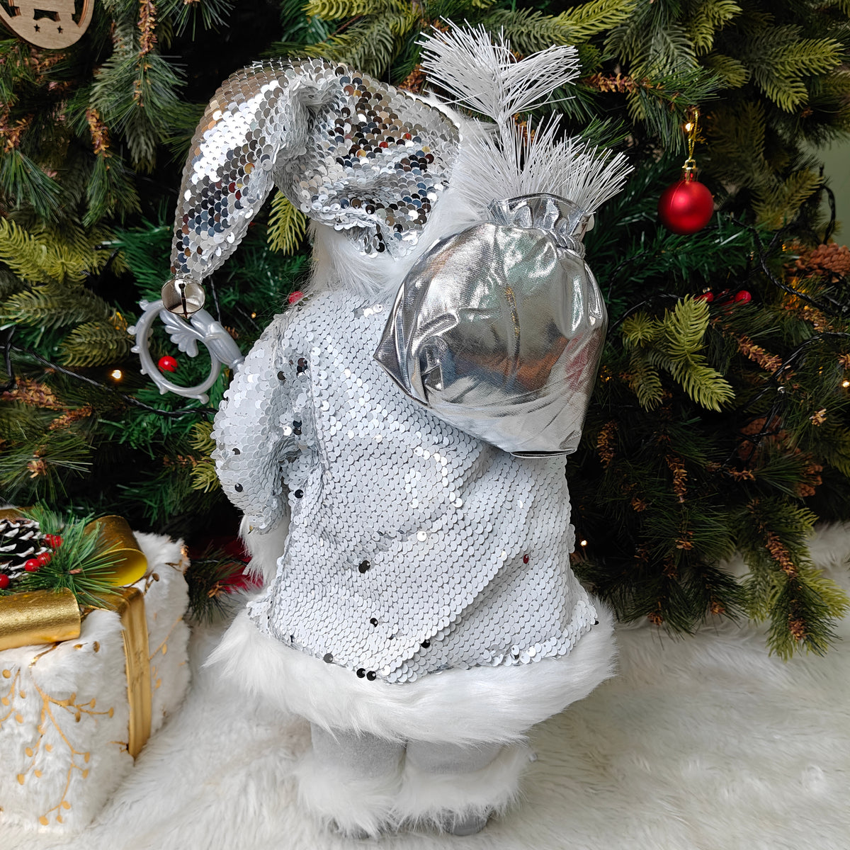 25" Silver Frost Santa