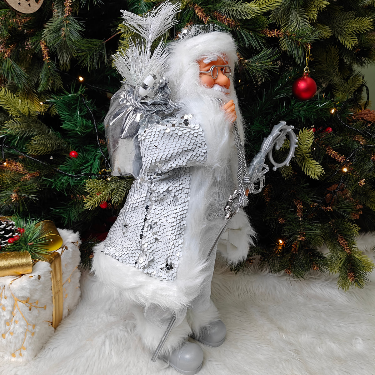 25" Silver Frost Santa