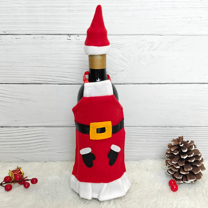 Classic Santa Apron Wine Bottle Cover