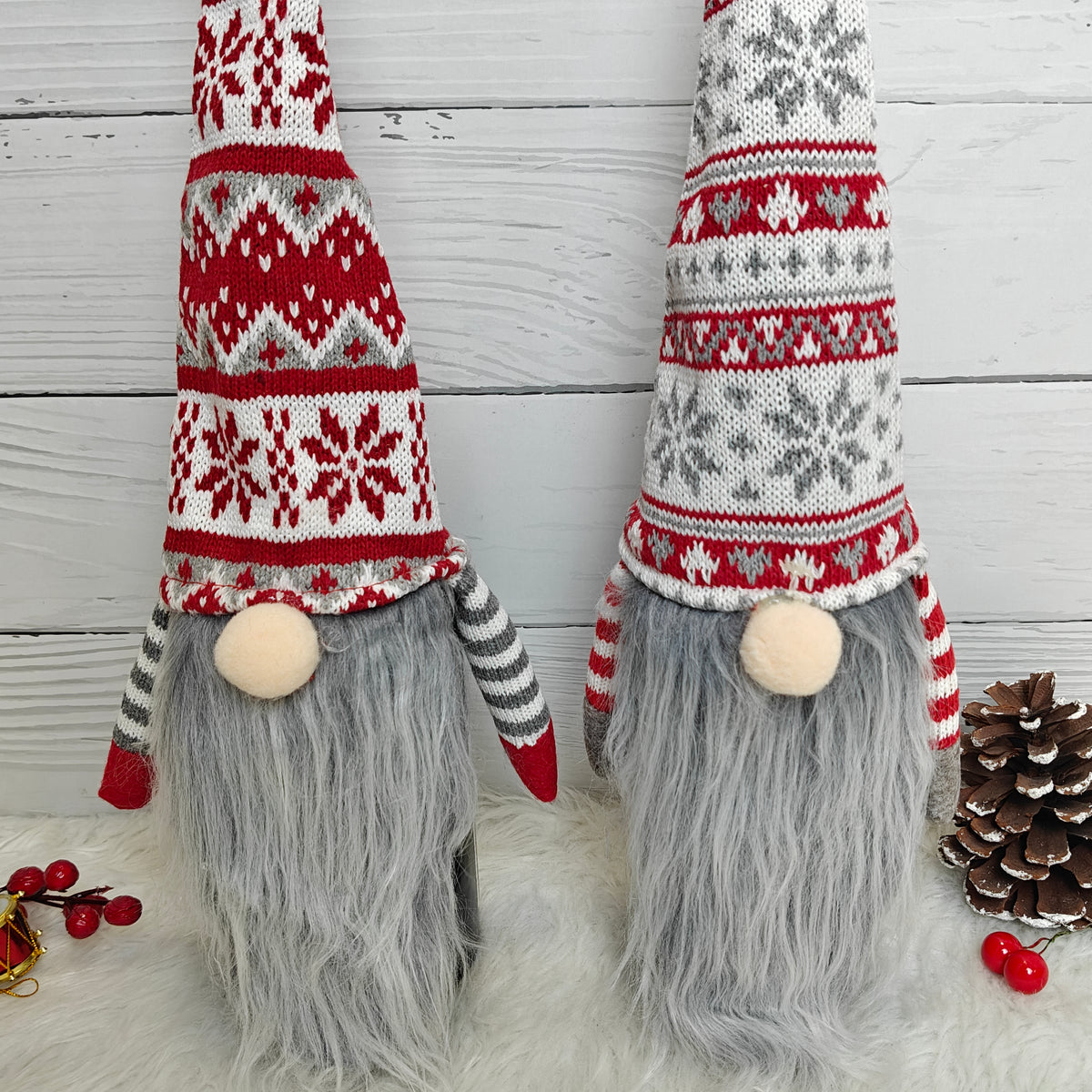 Nordic Knit Gnome Wine Bottle Covers - Set of 2