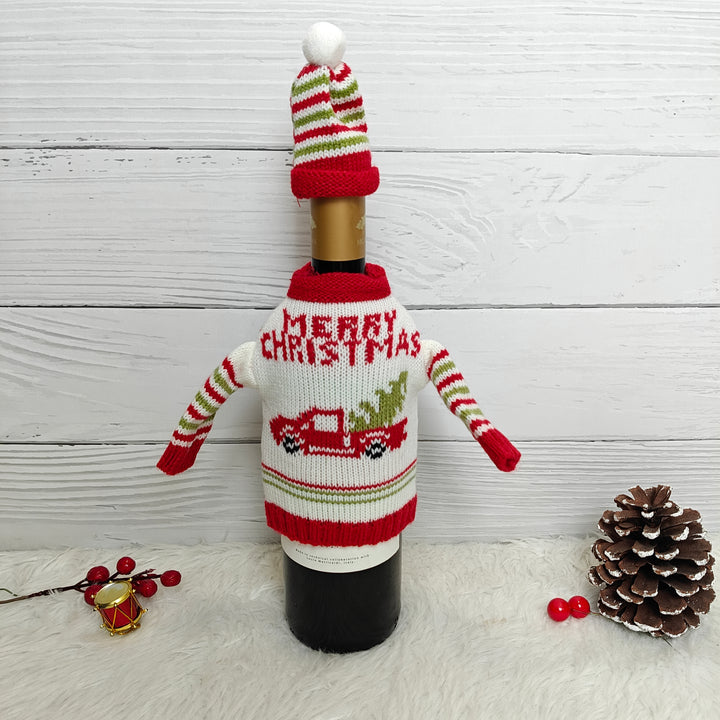 Knit Sweater Wine Bottle Covers - Set of 2