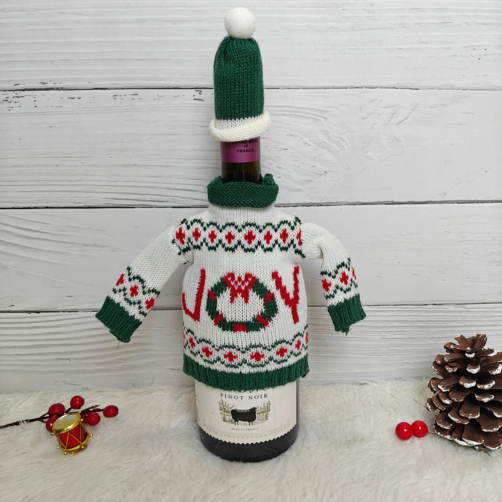 Knit Sweater Wine Bottle Covers - Set of 2