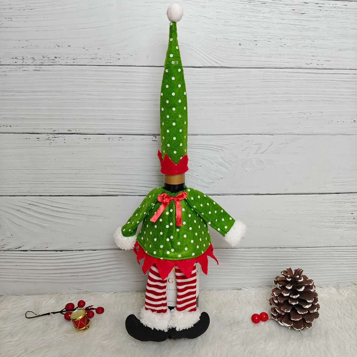Green Elf Wine Bottle Cover