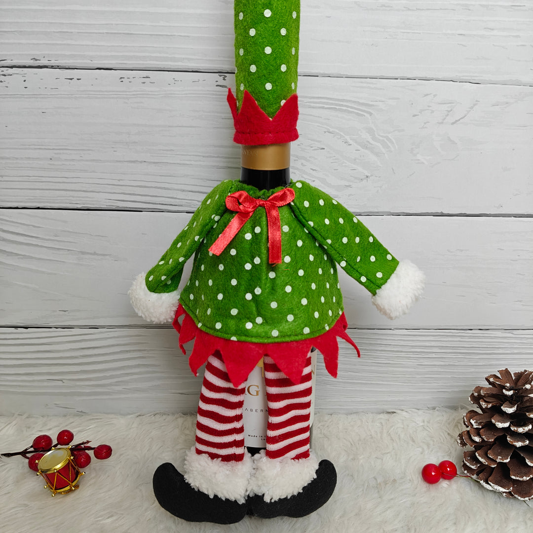 Green Elf Wine Bottle Cover