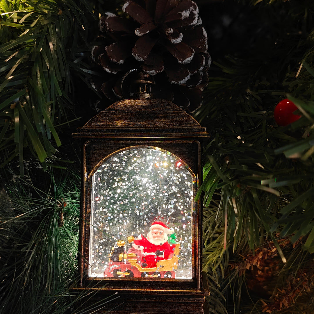 Light-Up Santa Roadtrip Lantern Ornament