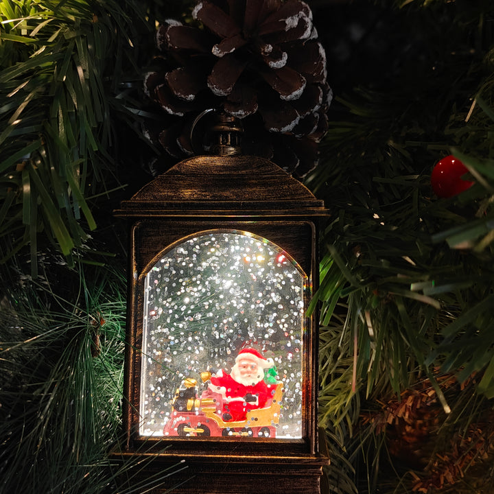 Light-Up Santa Roadtrip Lantern Ornament