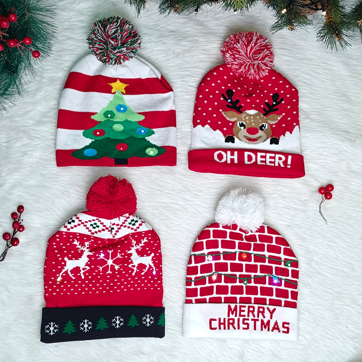 Oh Deer! Knit LED Beanie
