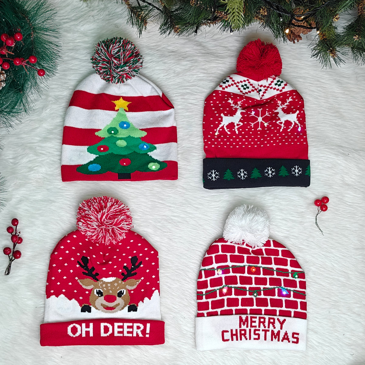 Oh Deer! Knit LED Beanie