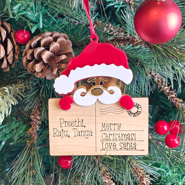 Babble Wrap Post Card Ornament - Santa