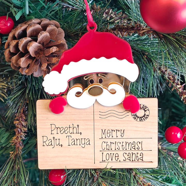 Babble Wrap Post Card Ornament - Santa