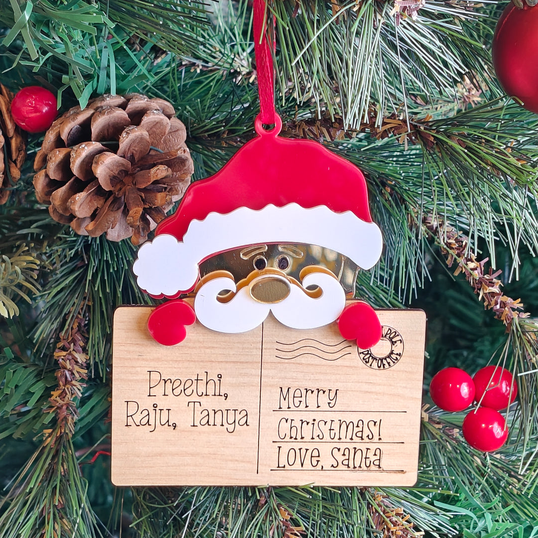 Babble Wrap Post Card Ornament - Santa