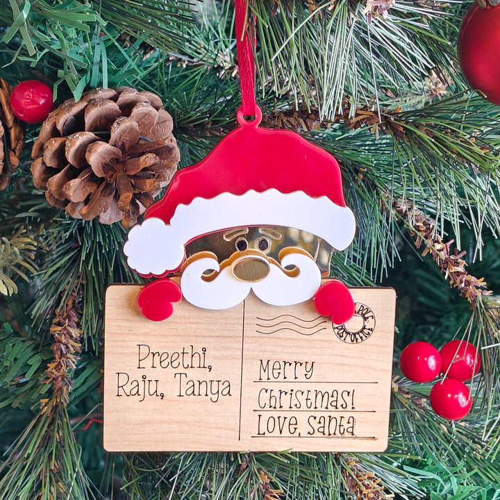 Babble Wrap Post Card Ornament - Santa