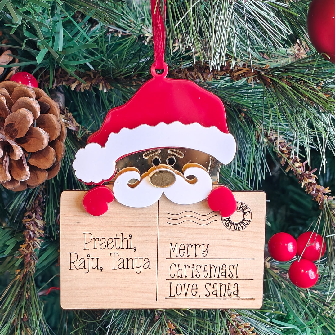 Babble Wrap Post Card Ornament - Santa