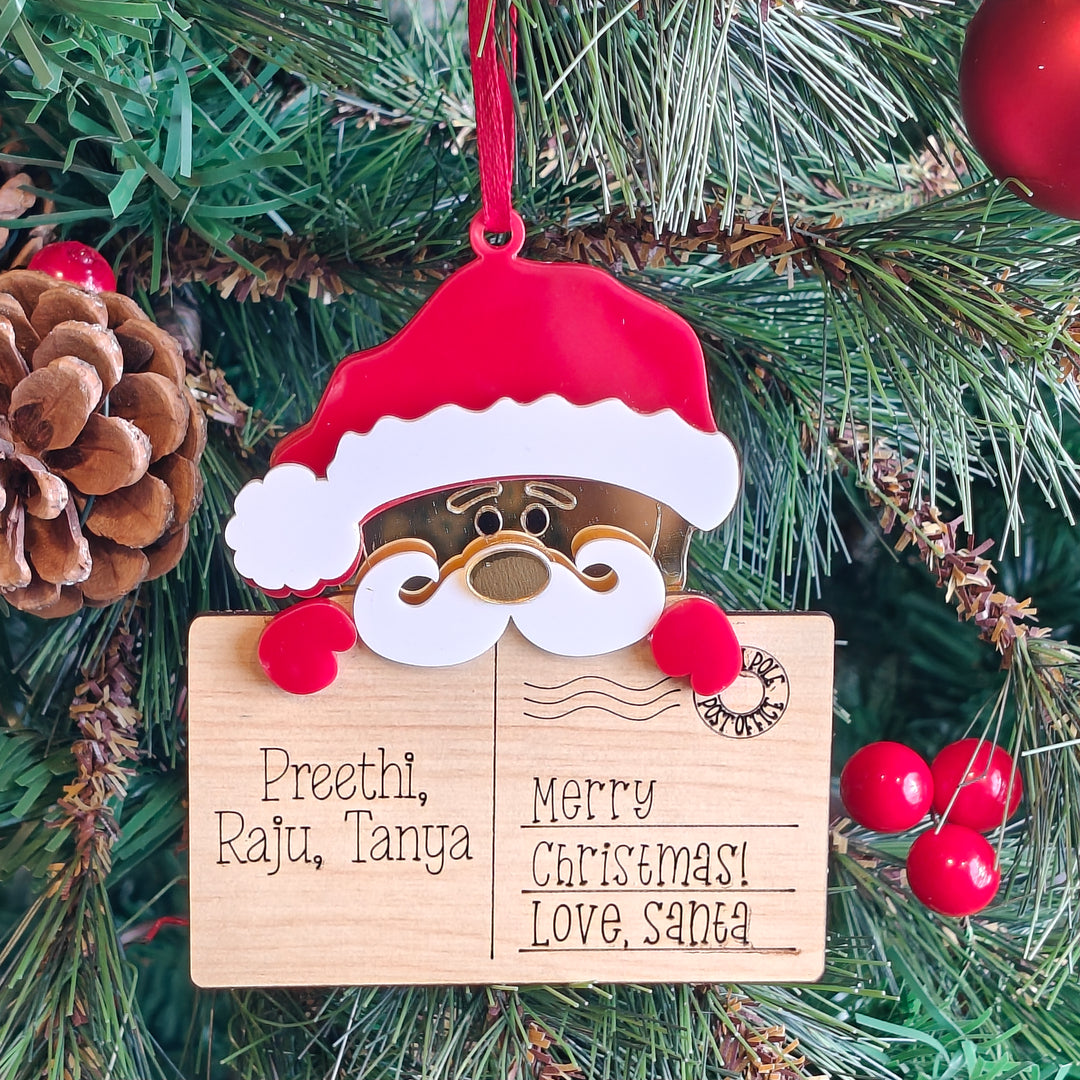 Babble Wrap Post Card Ornament - Santa