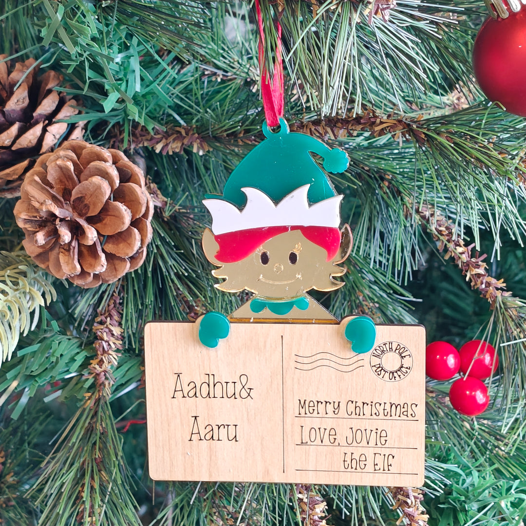 Babble Wrap Post Card Ornament - Jovie the Elf