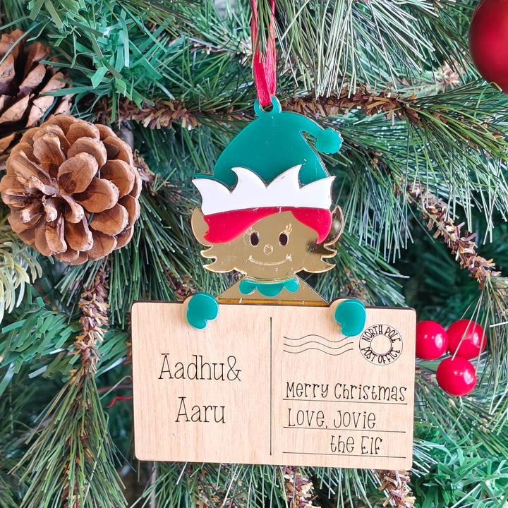 Babble Wrap Post Card Ornament - Jovie the Elf