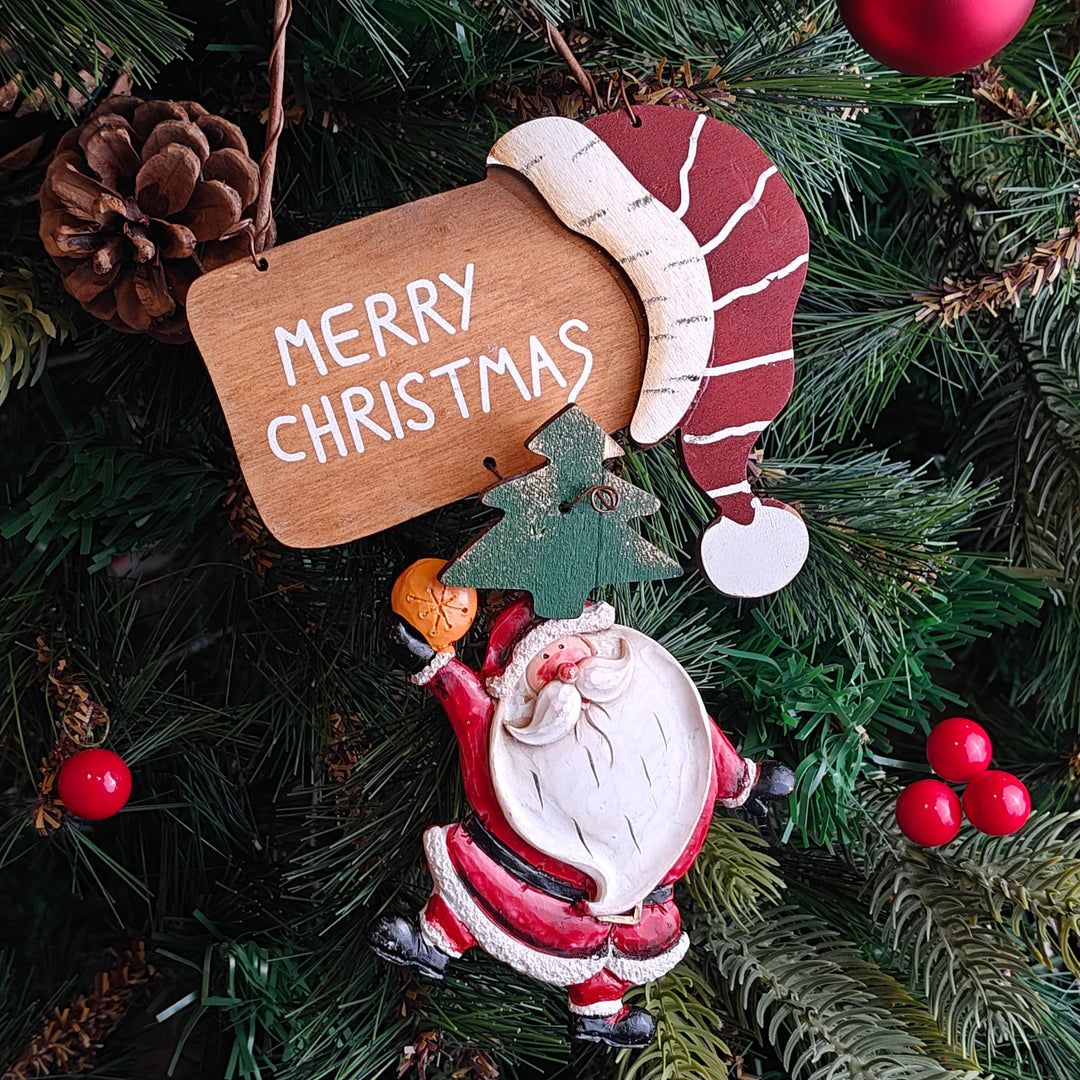 Santa with a Ball Ornament