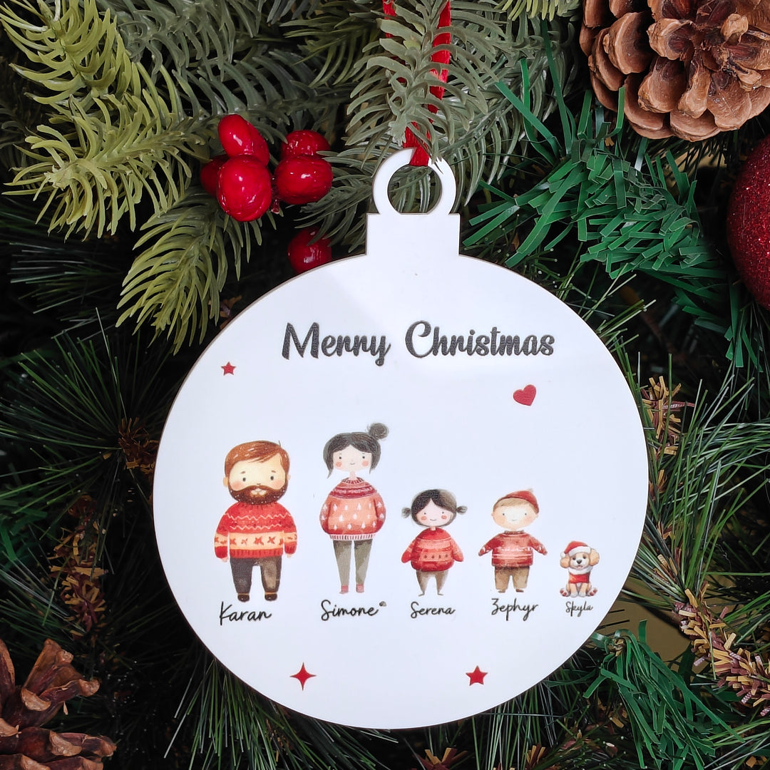 Family Portrait Christmas Ornament