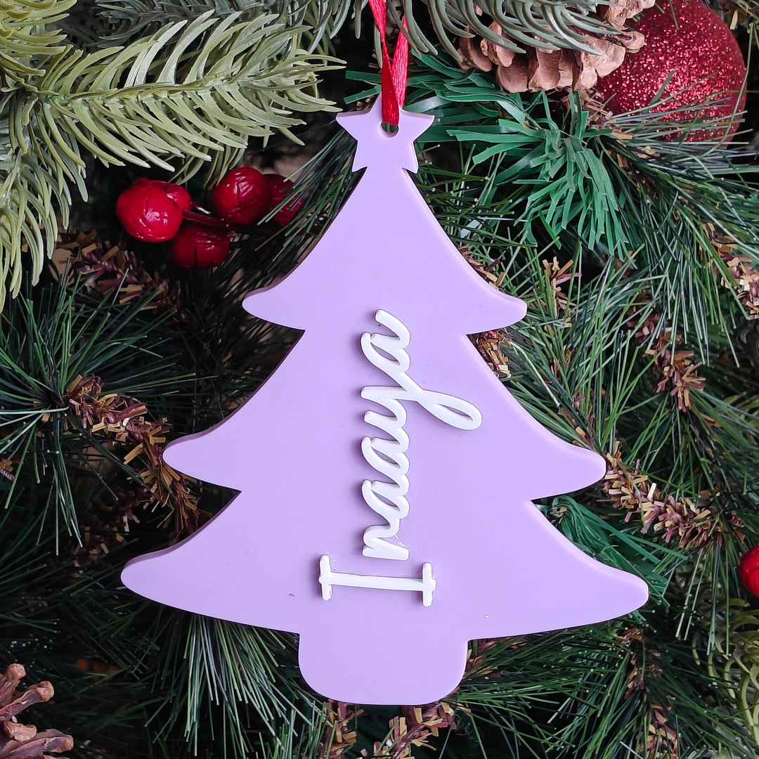 Personalised Purple Tree Ornament