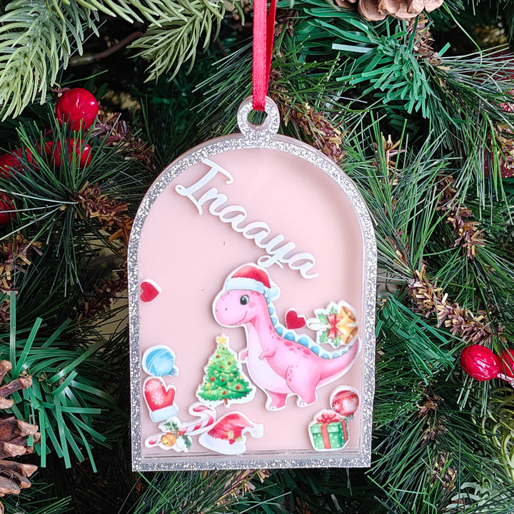 Holiday Dino Magic Shaker Ornament