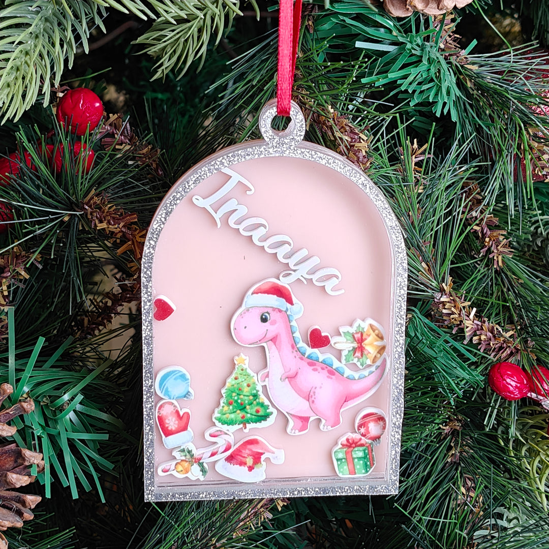 Holiday Dino Magic Shaker Ornament
