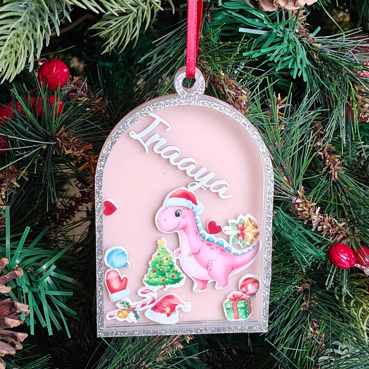 Holiday Dino Magic Shaker Ornament