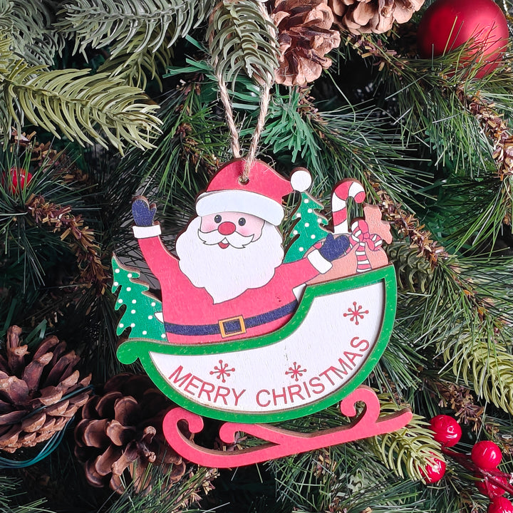 Santa’s Cheerful Sleigh Ornament
