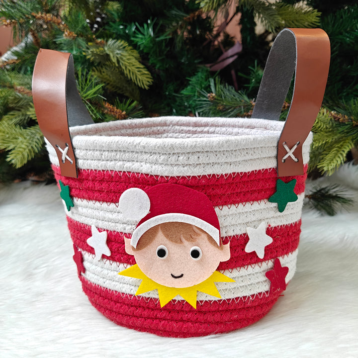 Babble Wrap Jute Cotton Storage Basket - Cheery Elf