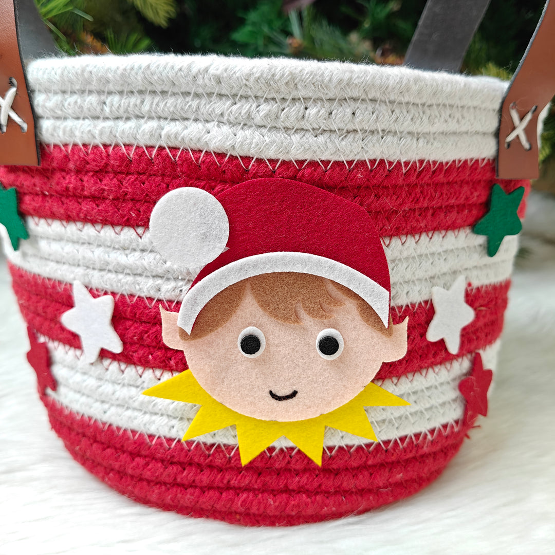 Babble Wrap Jute Cotton Storage Basket - Cheery Elf