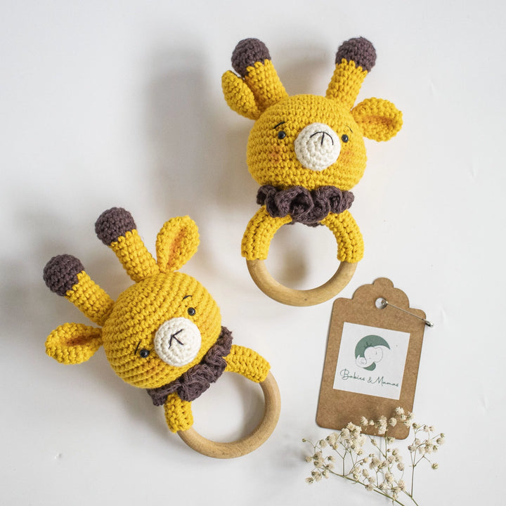 Handmade Giraffe Crochet Rattle
