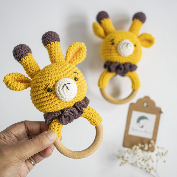 Handmade Giraffe Crochet Rattle
