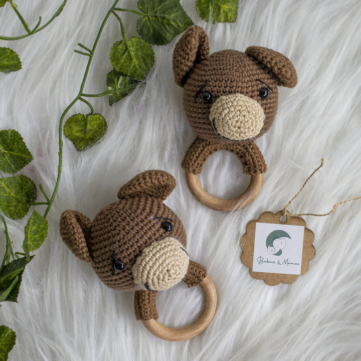 Handmade Bear Crochet Rattle