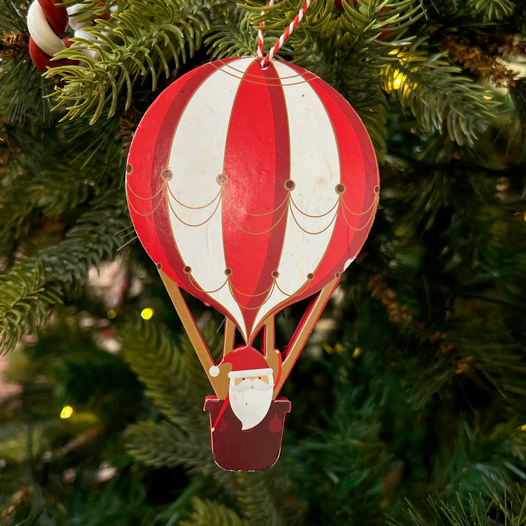 Hot Air Balloon Adventure Ornaments (Santa)