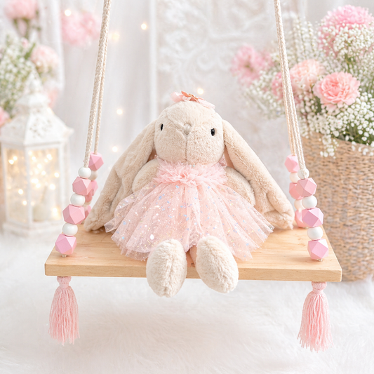 Taupe Bunny Doll - Peach Ballerina