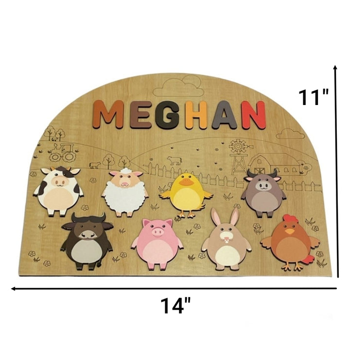 Personalised Wooden Name Puzzle- Farm Animals