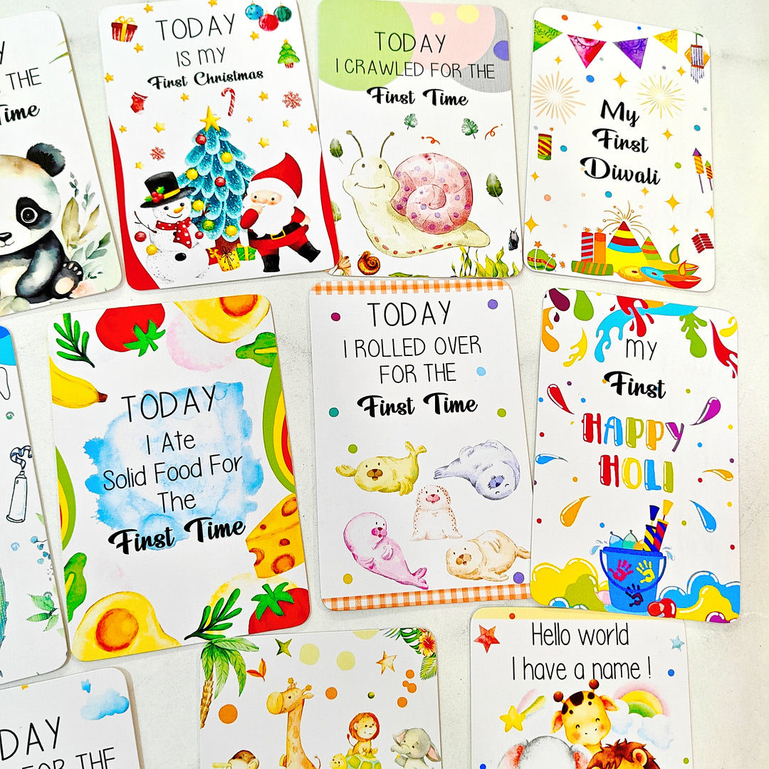 Whimsical Baby Milestone Cards – Pack of 30