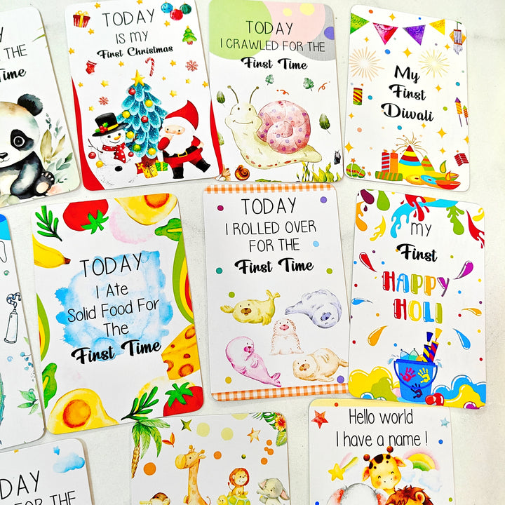 Whimsical Baby Milestone Cards – Pack of 30