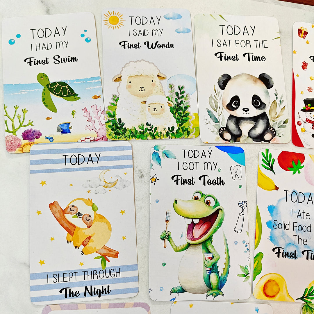 Whimsical Baby Milestone Cards – Pack of 30