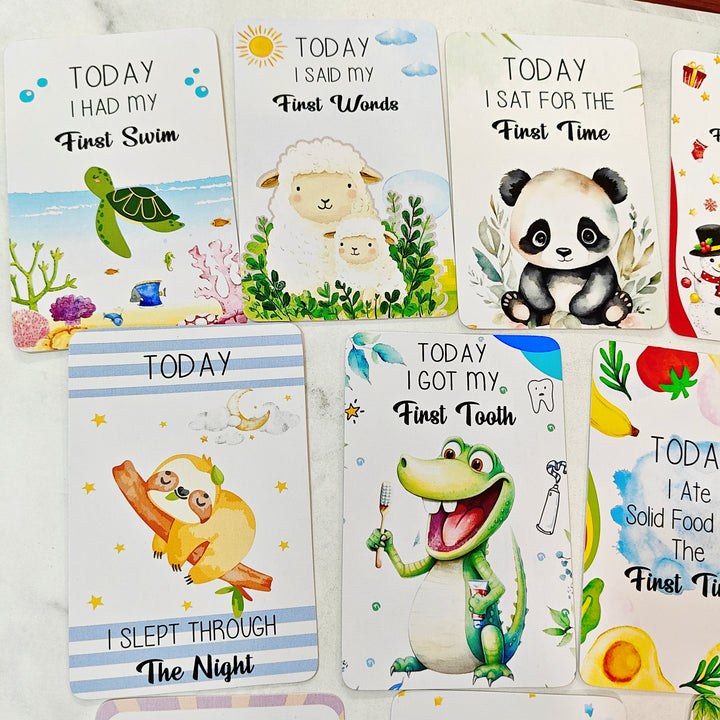 Whimsical Baby Milestone Cards – Pack of 30