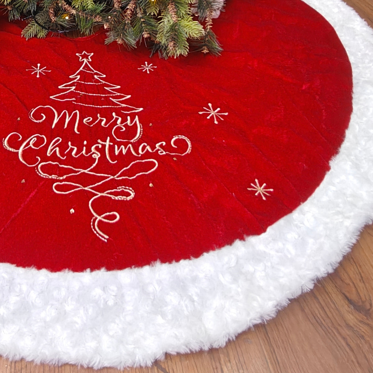 48" Tree Skirt - Classic Merry Velvet