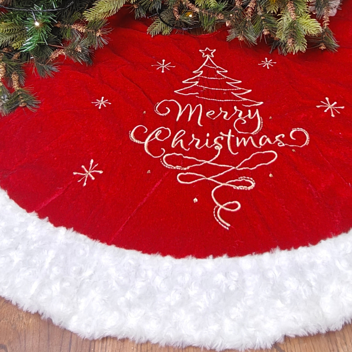 48" Tree Skirt - Classic Merry Velvet