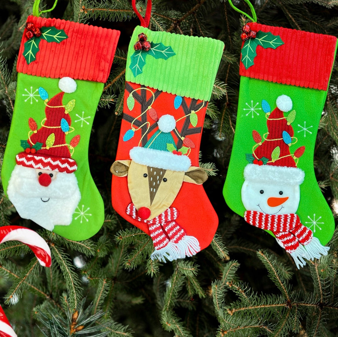 Babble Wrap Luxury Mistletoe Stocking (Set of 3)