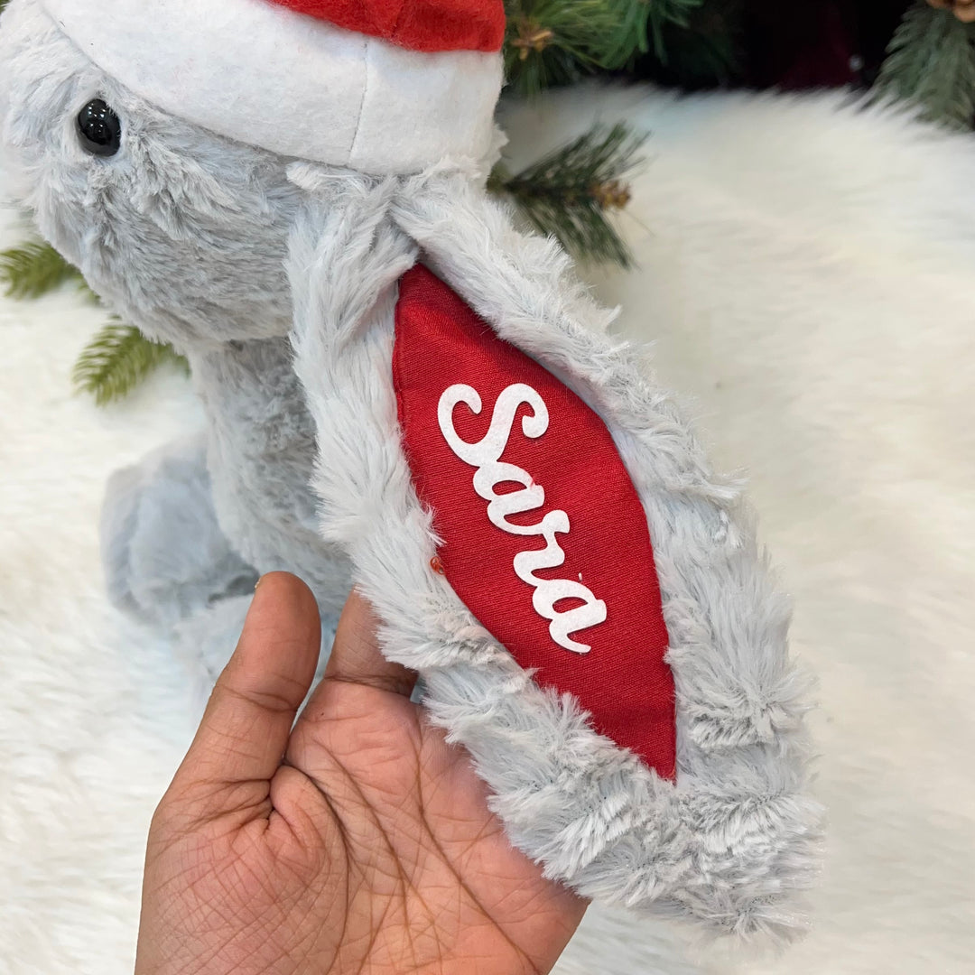 Personalised Christmas Big Bunny - Grey