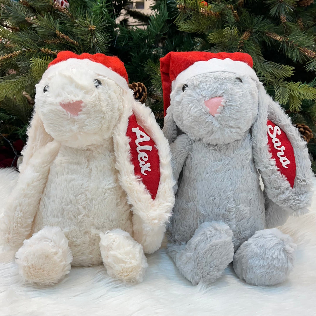 Personalised Christmas Big Bunny - Grey