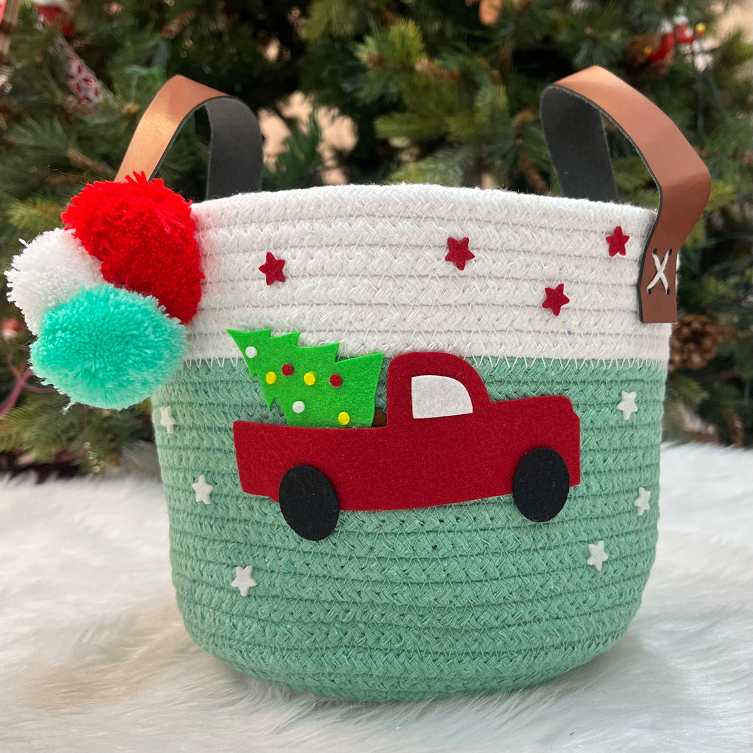 Babble Wrap Jute Cotton Storage Basket - Tinsel Truck Express