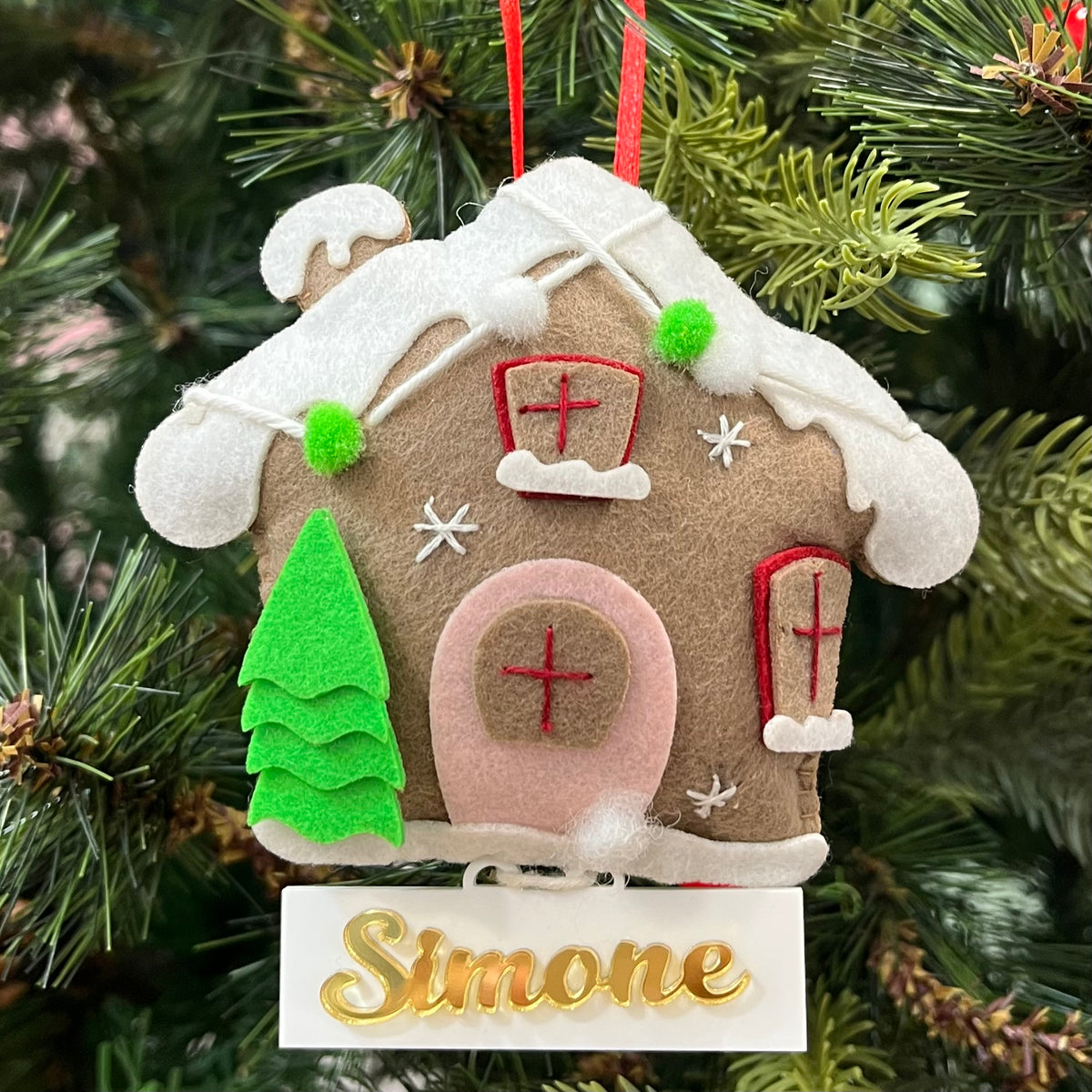 Babble Wrap Gingerbread House Felt Ornament