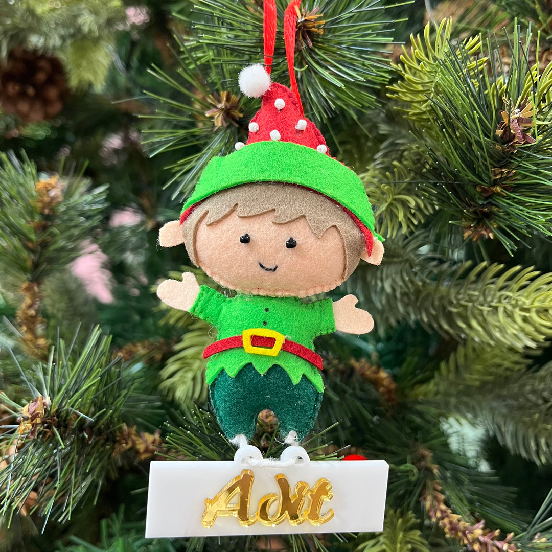 Babble Wrap Elf Felt Ornament