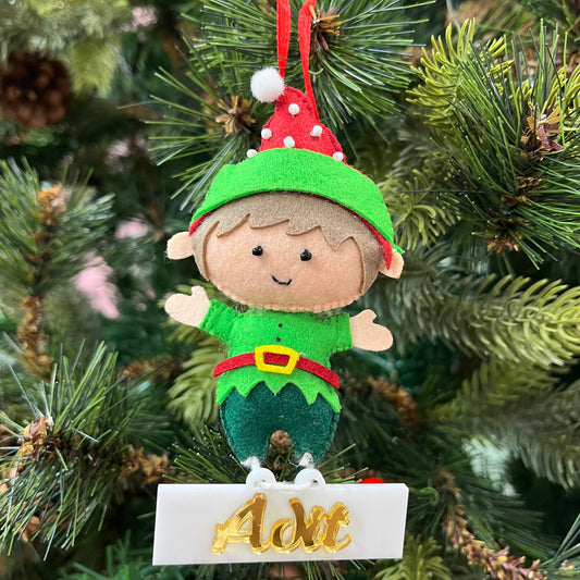Babble Wrap Elf Felt Ornament