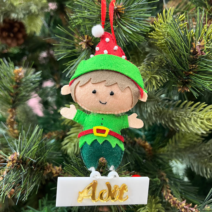 Babble Wrap Elf Felt Ornament